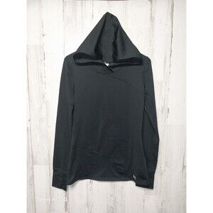 Black Women's Hooded Long Sleeve Top